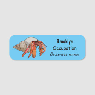 Hermit Crab Cartoon Illustration Namensschild