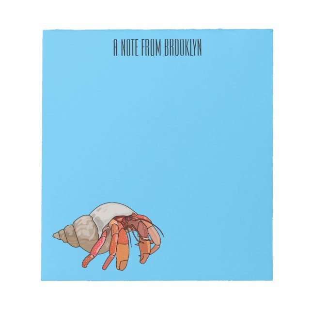 Hermit Crab Cartoon Illustration Notizblock (Vorderseite)