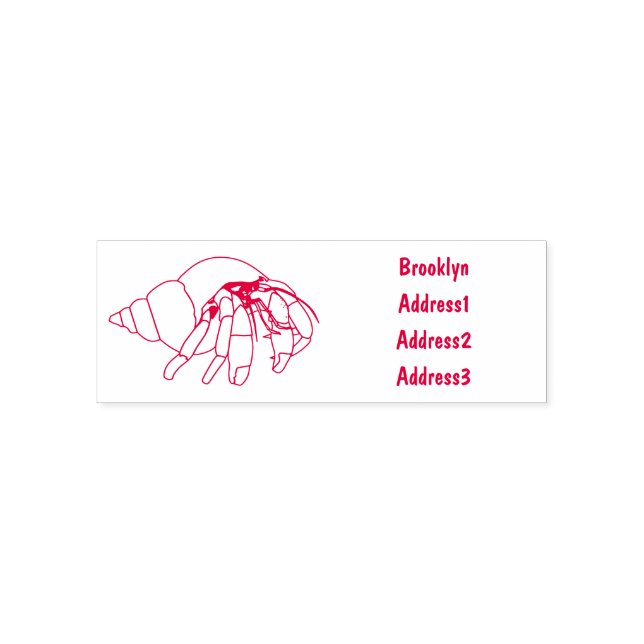 Hermit Crab Cartoon Illustration Permastempel (Design)