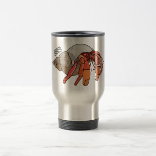 Hermit Crab Cartoon Illustration Reisebecher