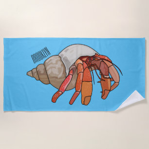 Hermit Crab Cartoon Illustration Strandtuch