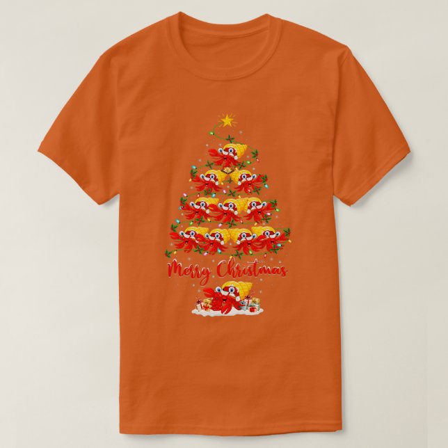 Hermit Crab Christmas Tree Lights Funny Hermit Cra T-Shirt (Design vorne)