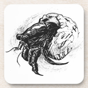 Hermit Crab in Black Getränkeuntersetzer