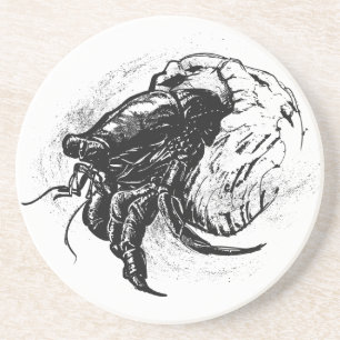 Hermit Crab in Black Getränkeuntersetzer