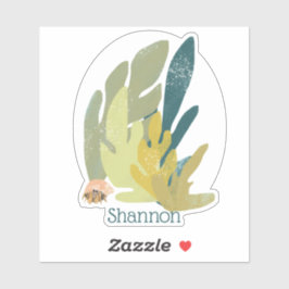 Hermit Crab mit Namen Aufkleber