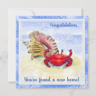 Hermit Crab & Muschel Neue Zuhause Card Karte