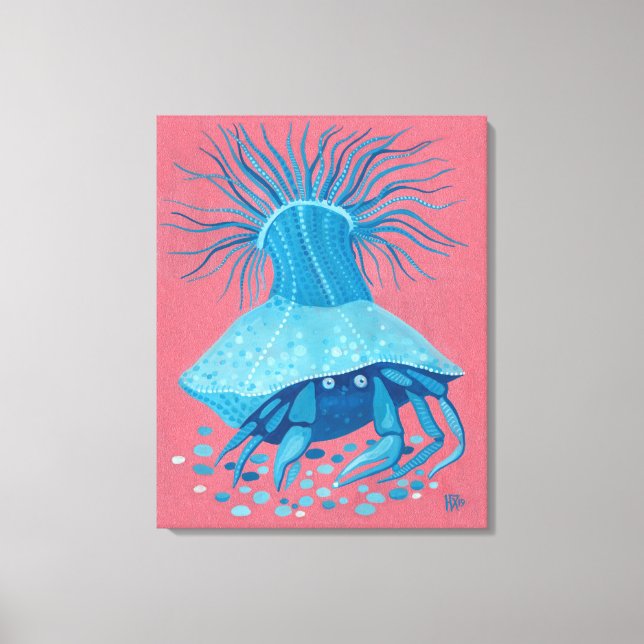 Hermit Crab Sea Ozeane Unterwasser Tiere Malerei Leinwanddruck (Vorderseite)