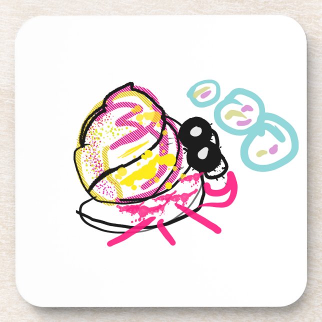 Hermit Crab Sommer Getränkeuntersetzer (Vorderseite)