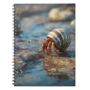 Hermit Crab Striped Seashell Notebook Notizblock