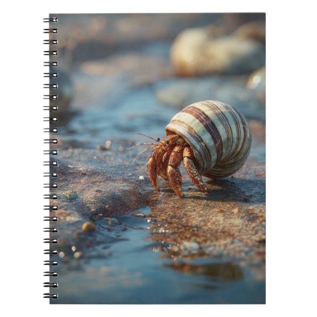 Hermit Crab Striped Seashell Notebook Notizblock (Vorderseite)