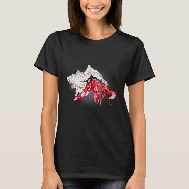 Hermit Crab Watercolor Fantasy Mythical Mystic T-Shirt (Vorderseite)