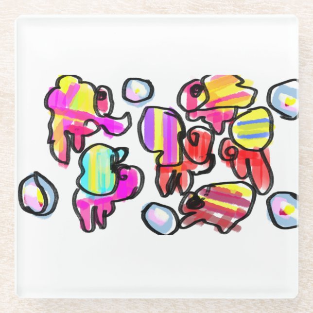 Hermit crabs summer  glasuntersetzer (Vorderseite)