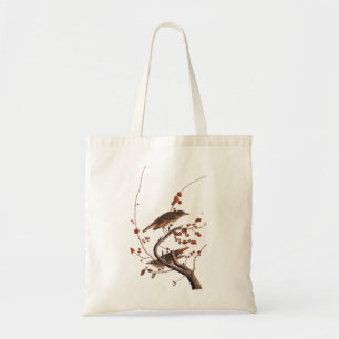 Hermit Thrush Audubon Bird mit Red Berries Tragetasche