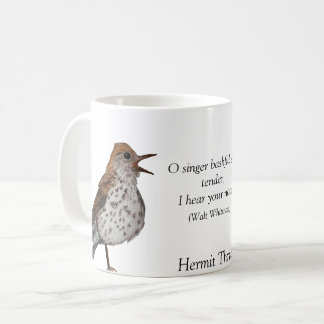 Hermit Thrush Walt Whitman White Coffee Mug