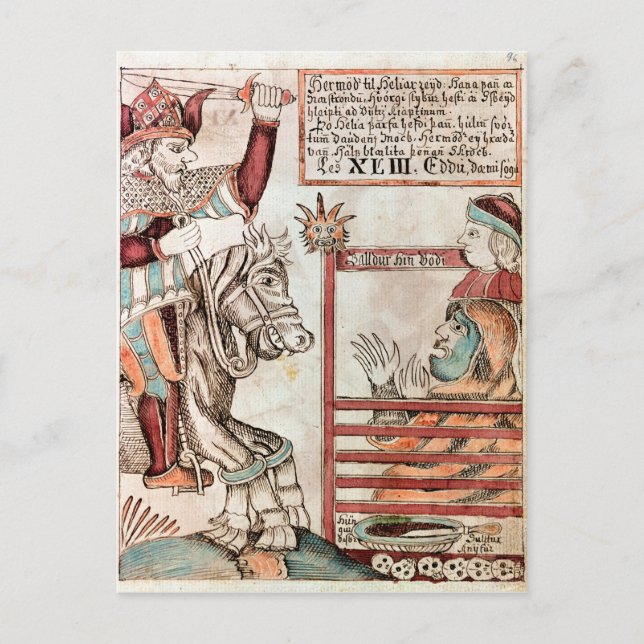 Hermod astride Sleipnir Postkarte (Vorderseite)