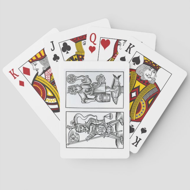 Hermonatl or Irmonatl (left) and Crodon (right) id Spielkarten (Rückseite)