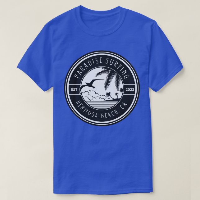 Hermosa Beach CA Surfdesign T-Shirt (Design vorne)