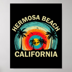 Hermosa Beach Kalifornien Retro Sommerurlaub Poster