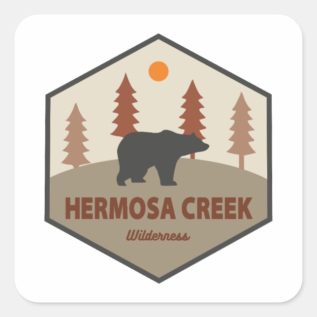 Hermosa Creek Wilderness Colorado Bear Quadratischer Aufkleber (Vorderseite)