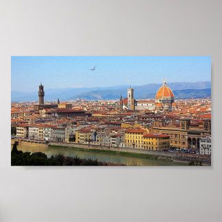 Hermosa panorámica de Florencia Poster
