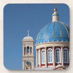 Hermoupolis, Syros Insel, Griechenland. Blaue Kupp Untersetzer