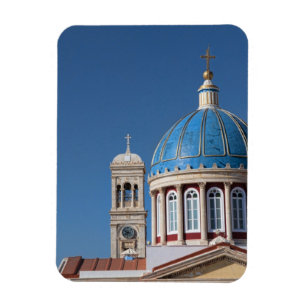 Hermoupolis, Syros Island, Griechenland. Blaue Kup Magnet