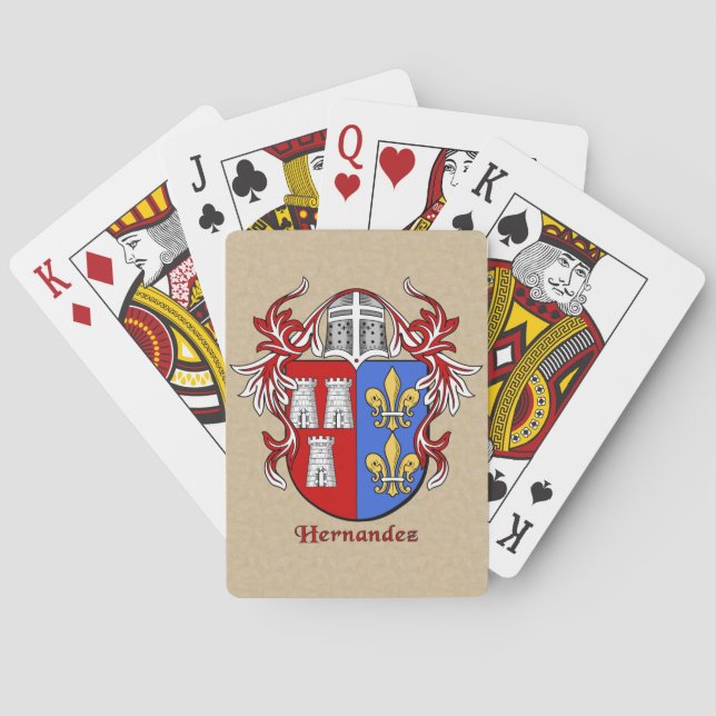 Hernandez Heraldischer Schild mit Mantling Spielkarten (Rückseite)