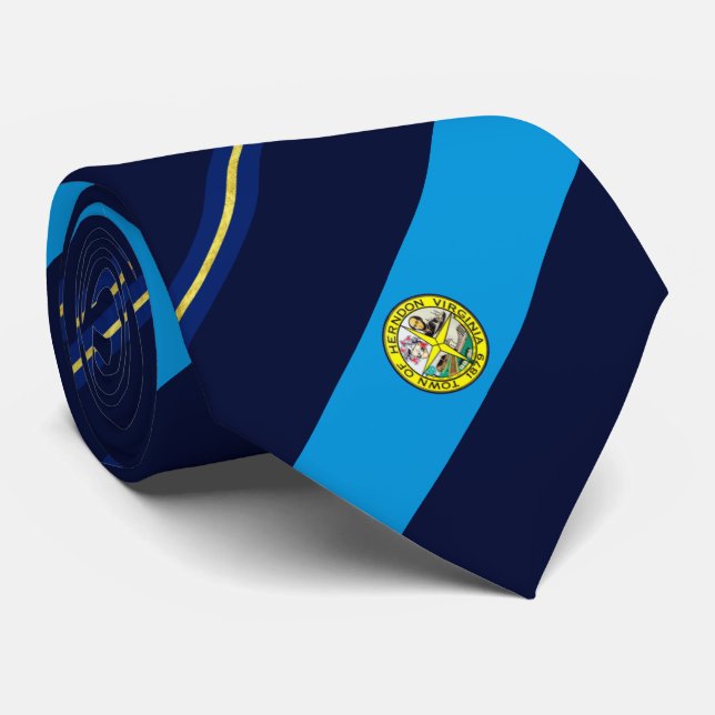 Herndon (Virginia) Stadtflagge Neck Tie Krawatte (Gerollt)