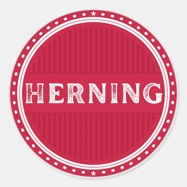 Herning City Pride Emblem – Danish Identity Runder Aufkleber (Vorderseite)