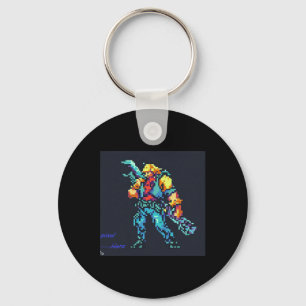 Hero (90er Jahre Retro Video Game Pixel Style Art) Schlüsselanhänger