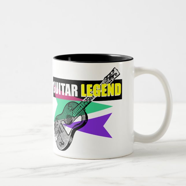 Hero Guitar Legend Retro Vintag Illustration Tasse (Rechts)
