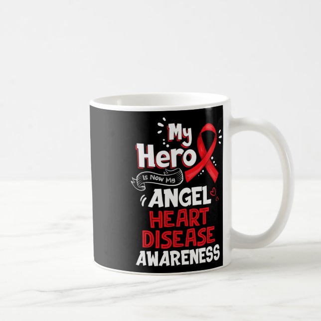 Hero ist jetzt mein Engel Herzkrankheiten Aufkläru Kaffeetasse (Rechts)