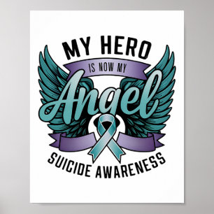 Hero ist jetzt mein Engel Suizid Bewusstsein Lila  Poster