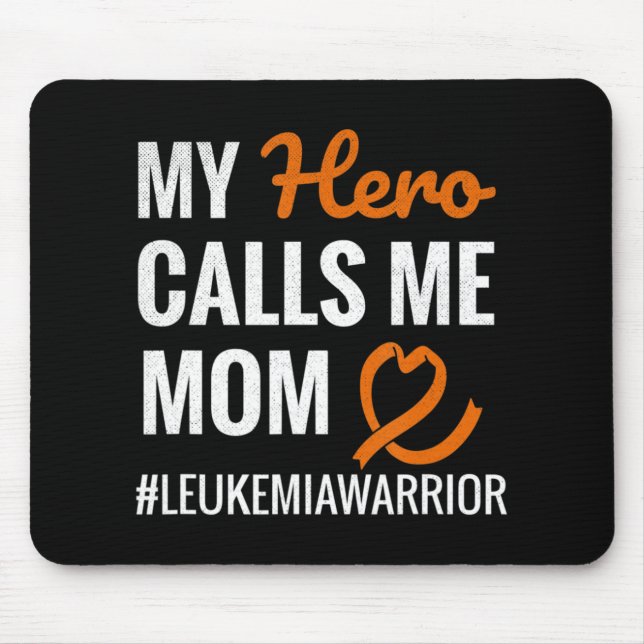 Hero nennt mich Mama Leukämie Krieger Leukämie Awa Mousepad (Vorne)