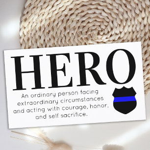 Hero Police Officer Thin Blue Line Vielen Dank Visitenkarte