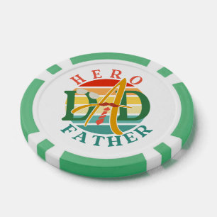 Hero Vater Fath Sunset Krawatte, Mustache & Sonnen Pokerchips