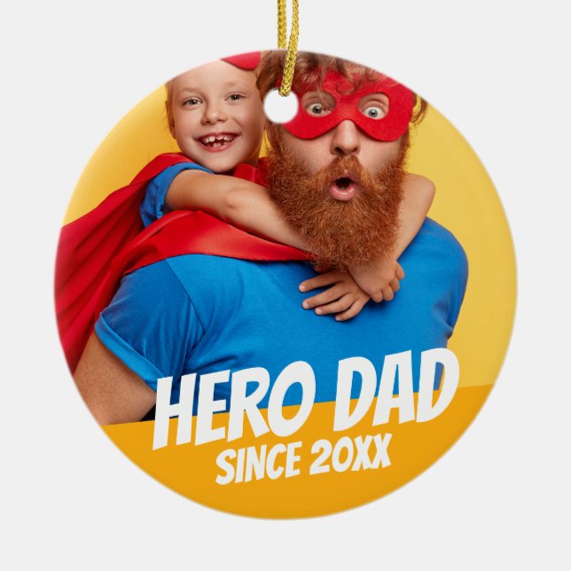 Hero Vater Seit 20XX Modernes Cool Einfaches Keramik Ornament (Vorne)