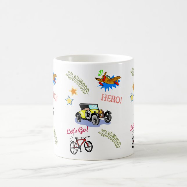 Hero Voiture Vélo Avion Mug (Centre)