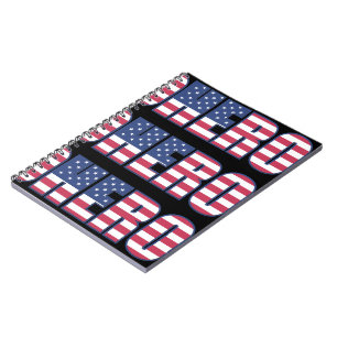 Heroamerikanischer Flaggenstars Streifen Rotes Bla Notizblock