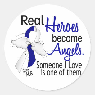 Heroes Become Angels ALS Runder Aufkleber