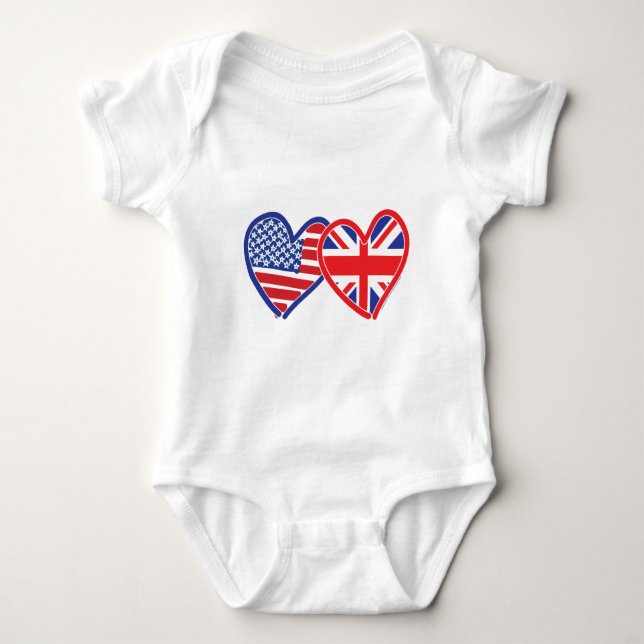 Heroes der amerikanischen Flagge/Backenfahne Baby Strampler (Vorderseite)