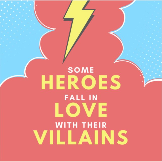 Heroes Liebe Villains - Blitzaufkleber Aufkleber (Vorderseite)