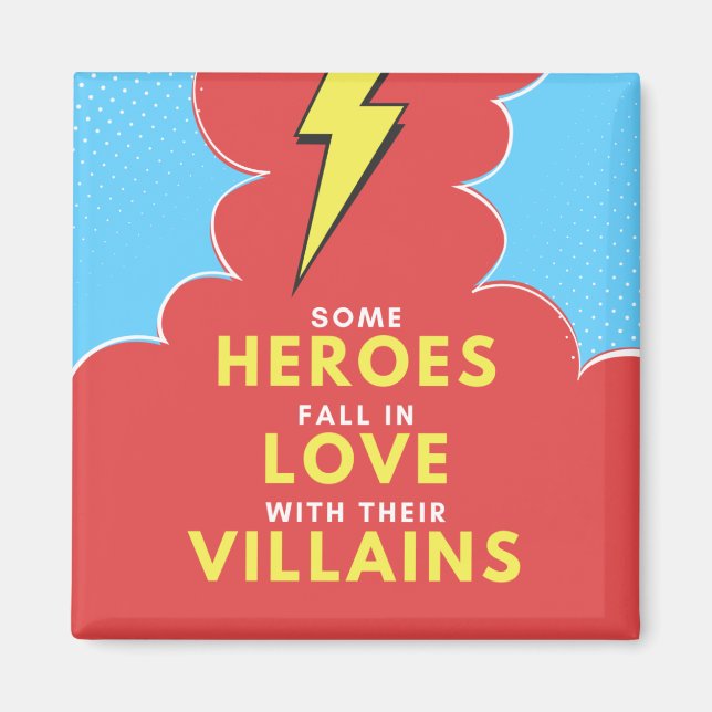 Heroes Liebe Villains - Lightning Square Magnet (Vorne)