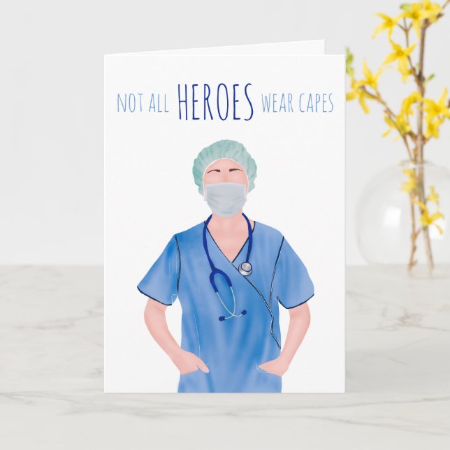 Heroes Stethoscope Krankenschwester Illustration d Karte (Gelbe Blume)