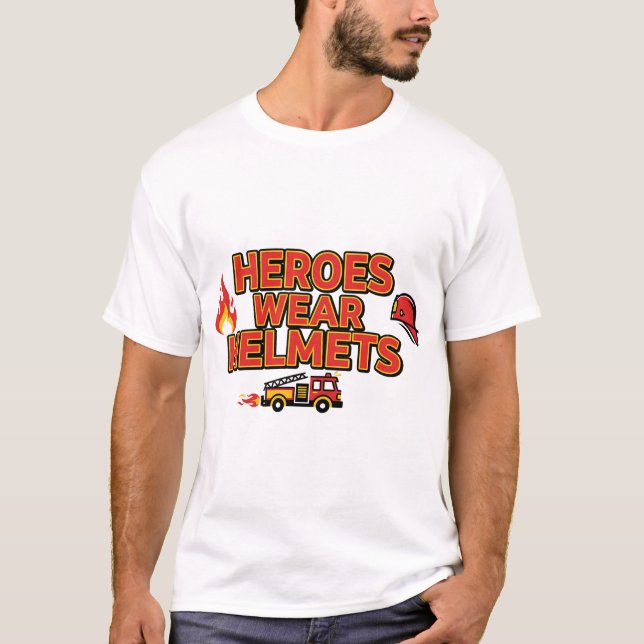 Heroes Wear Helmets – Firefighter Pride Tee (Vorderseite)