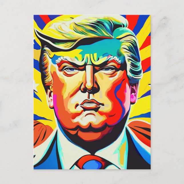 Heroic Donald Trump Patriotic Präsident Portrait Postkarte (Vorderseite)