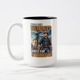 Heroic Lineman Power Line Worker Birthday Gift Zweifarbige Tasse