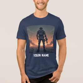 Heroic Soldier Back View T-Shirt Tri-Blend Shirt