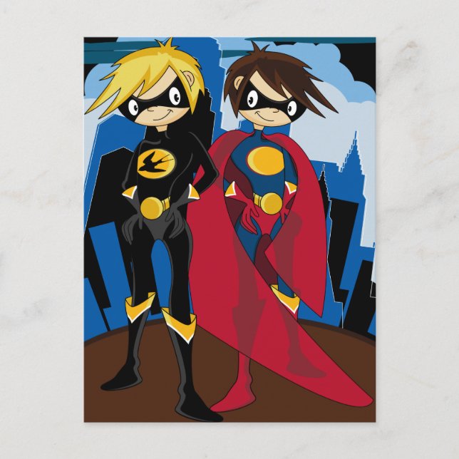 Heroic Superheroes Postcard Postkarte (Vorderseite)