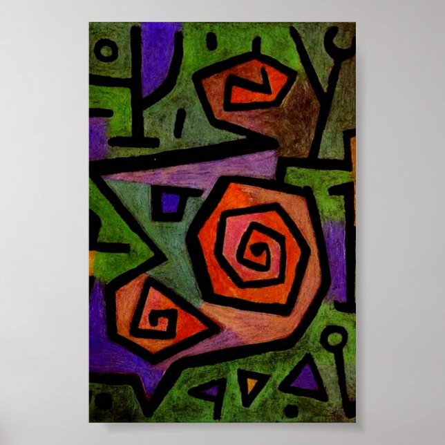 Heroische Rose von Paul Klee Abstrakt Art Poster (Vorne)